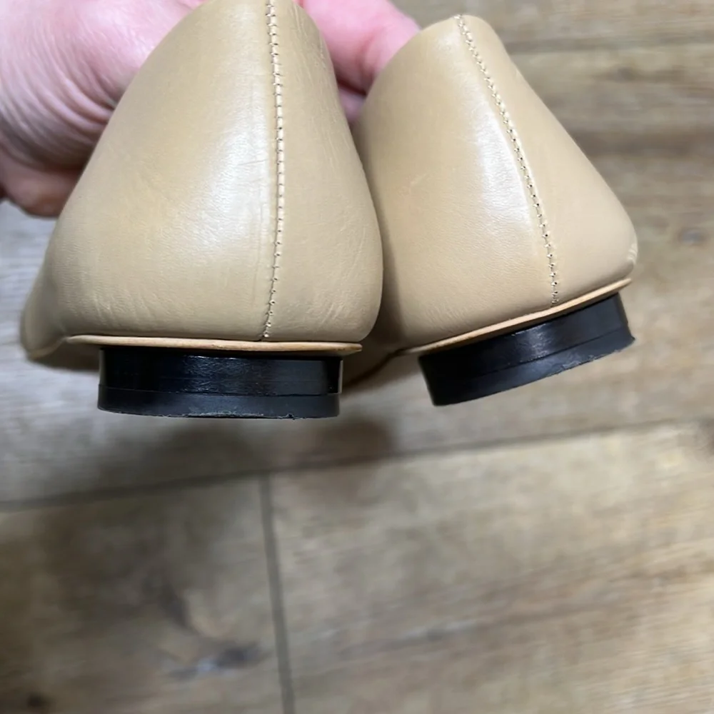 Everlane The 90’s Square Toe Tan Leather Heels Size 6 1/2 - Picture 9 of 9